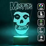 cmlart GDスカルwith Misfitsスカル3dランプ夜間モックアップ7色変更BestギフトNight Light LED家具デスクテーブル照明ホーム装飾おもちゃ CMLART