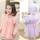 (韓国スタイル子供服 ) 秋子供服 キッズ　女の子アウターカーディガンボレロパーカーフリル長袖花レース全2色100cm 110cm 120cm 130cm 140cm purple,140