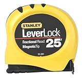 Stanley 33-281 Leverlock Fractional Tape Rule with Magnetic Tip, 1-Inch X 25-Feet by Stanley