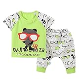 【SEBLES】ベビー 赤ちゃん 部屋着 半袖 パンツ セット コットン 綿 オーガニック ソフトカラー 新生児 可愛い プリント キャラクター ユニセックス 男の子 女の子 春 夏 秋(タイプD,8