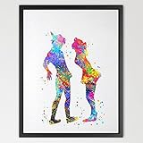 Dignovel Studios 8X10 Peter and Wendy Watercolor illustration Art Print Friendship Quote Nursery dec