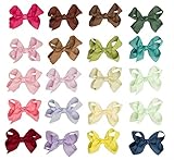 Aieasyda 7.5cm 子供ヘアアクセサリー、リボンクリップ全20色(20PC 7.5cm-B)