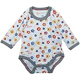 《オールシーズン》 CHILD CHAMP(チャイルド チャンプ) 肌着フライスおはな柄長袖ボディースーツ 80cm/110O-R NO.C-86281501