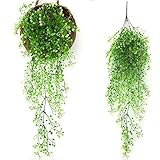 観葉植物 Sorliva 観葉植物 インテリア シミュレーション 籐植物 造花 人工偽 リビング ルームの壁の装飾 ホーム インテリア (ホワイト)