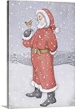 Lavinia Hamerプレミアムシックラップキャンバス壁アート印刷題名Father Christmas and aロビン 32" x 48" 1048589_24_32x48_none