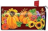Fall Gloryフローラル磁気メールボックスカバーひまわりPumpkins Briarwood Lane