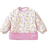 コンビミニ 長袖お食事エプロン(小花) M(65～90) ピンク