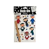 bulk buys Graduation Rub-On Transfers, Black/Brown/Yellow/Green/Blue/Red by bulk buys