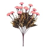 Lovoski 　14朶/束　人工　造花　カーネーション　花束　母の日　贈り　感謝　部屋　喫茶店　オフィス　装飾　全8色 - ピンク
