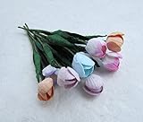 10個混合色チューリップ10 x 10 mm Mulberry用紙花手作りスクラップブッキングWedding人形House Suppliesカード
