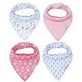 StoreofbabyJP　ベビー＆キッズ用　ビブ　スタイ　赤ちゃん用　よだれかけ　子供　小物　コットン　柔らかい　三角　調整可能　4枚セット (Iピンク)