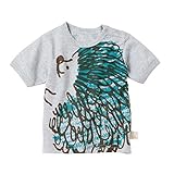 オーガニックコットンベビー しあわせハリネズミ Ｔシャツ＜80cm＞ライトグレイメランジ【ピープル・ツリー/People Tree】