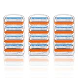 XIJIANG カミソリ替刃 ジレット対応 フュージョン 5 替刃 Fusion マニュアル カミソリ 12個入り 交換品 髭剃り カミソリ替刃 剃刀 替え刃 メンズカミソリ替刃 男性 替刃