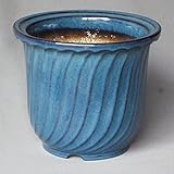 信楽焼 陶器製植木鉢 ストライプ大深 シナ生子 7号 2個入り ／アウトレット数量限定品