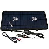 NUZAMAS 8.5W 12Vパワーソーラーパネル充電器、車、SUV、トラック、ボート、マリン、キャラバン、USB、ワニ口クリップ、タバコアダプター付き