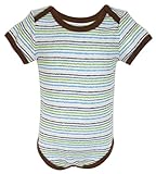 Stephan Baby All-in-One Diaper Cover with Chocolate Trim, Snappy Stripes, 6-12 Months by Stephan Bab