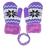 Domybest 手袋 ミトン キッズ手袋 秋冬 子供用 グローブ ニット 指なし 裏起毛 女の子 男の子 防寒 通学 通園 2-6歳に適用 柔らかく快適 おしゃれ 雪遊び お散歩 プレゼント 3色