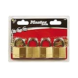 Master Lock 140EURQNOP 40mm Brass Padlocks Four Pack Keyed Alike