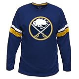 NHL Buffalo Sabres Long Sleeve Tee With Double Armストライプ、サイズXLトール、ネイビー
