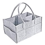 おむつストッカー オムツ 収納ケース 折りたたみ ベビー用品収納バッグ 収納ボックス おもちゃ 小物入れ お出かけ用品 カゴ バスケット　多機能 グレー