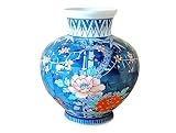 【有田焼】濃竹梅牡丹(小)かぶ花瓶(木箱入)