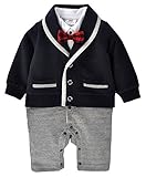 FireflyShop 男の子 カバーオール ベビー フォーマル ロンパース長袖 男児 子供服 結婚式 初節句 宮参り 出産祝い (80)