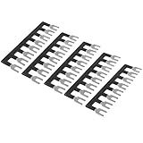 SODIAL(R) 400V 10A 8ポジション　黒いプレフォーク端子絶縁ストライプ　5件