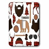 3dローズJanna Salak Designsプリントとパターン – Lumberjackデザイン – 照明スイッチカバー – シングルトグルスイッチ( LSP _ 254589 _ 1 )