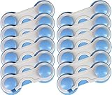 Babystity 開閉禁止 はがせる 引き出し ストッパー ベビーガード 回転式 クリーニングクロス (12個セット, 青)