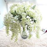 (A) - Artificial Flower,Chartsea Artificial Silk Wisteria Fake Garden Hanging Flower Plant Vine Wedd