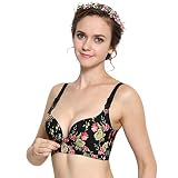 Smiling angel 3パック/ 2pack / 1packレディースシームレス授乳ブラブラレット通気性ファブリック花柄プリントビキニVary色 US サイズ: L カラー: ブラック