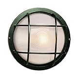 Trans Globe Lighting 41515 VG 10-Inch 1-Light Outdoor Large Round Bulkhead, Verde Green [並行輸入品]