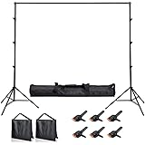 Hemmotop 背景 撮影 スタンド 280 x 300cm 背景紙 スタンド 3m 撮影サンドバッグ2個と背景布クリップ 6個付き 大型 3m x 3.6m 撮影 背景/背景布に適用 三脚ケース付き 安定性がよい 日本語説明書付き