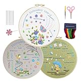 刺繍キット,初心者向け刺繍キット,初心者向けクロスステッチキット 3 セット - 針先キット、お家でできる刺繍キット、大人向けの初心者向け刺繍キット