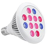 Blue Ocean 植物育成 LED スポット ライト 卓上 スタンド 電球 12W E27 赤/青LED 水耕栽培