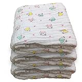 MIUSE　ガーゼケット　６重　ベビーブランケット　１０５＊１０５　タオルケット　おくるみ　柔らかい肌さわり　バスタオル　保温性　吸水 (三枚ハムスター)