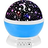 スポットライト 美しい星空 360度回転 電池/USB給電 夜間ライト キッズおやすみトイ (BLUE) [並行輸入品]