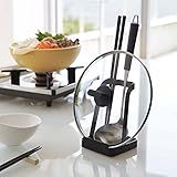 【ブラック】山崎実業 tower お玉&amp;鍋ふたスタンド お玉スタンド お玉置き 菜箸スタンド 鍋ふた置き キッチンツール smart