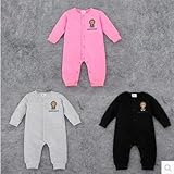 秋冬 ベビー赤ちゃん　新生児連体服　長袖カバーオール ピンク　80-90-90-95各一枚ずつひとつセット 5794q 3番【4点】