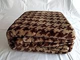 (Menswear Houndstooth Tan) - Berkshire SoftLuxury Oversized Throw 130cm x 180cm (Menswear Houndstoot