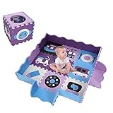 Kids Playマットベビー非毒性Extra Thick Foam Mat withゲートフェンス25-piece ブルー **AMM005048_BL