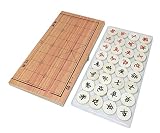 【KUENTAI】 木製 中国将棋 ケースが盤になる 駒を一緒に持ち運びでき便利! ボードゲーム ホビー 2つ折り ポータブル カードゲーム ボードゲーム (タイプ3(34×18cm))