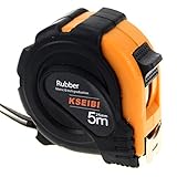 テープメジャー　巻き尺　オートストップ　スチール　ロックボタン　携帯しやすい (5m)
