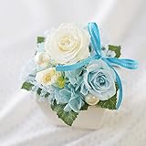 花由 プリザーブドフラワー パレット aqua 白＆水色