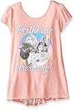 Disney Girls' Big Girls' Princesses Together Crochet T-Shirt Coral Large / 10-12 [並行輸入品]
