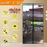 磁気スクリーンドア、Sieges Mosquito昆虫ストッパーバグアウトメッシュスクリーンカーテンフルフレームベルクロとプッシュピンFixドア – Fits up to 34 x 82インチ 36x