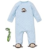 Little Me Sleep N Play Footed SleeperワンピースロンパースFootie & no-throw Tether カラー: ブルー
