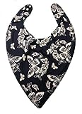 Adult Bib Bandana Special Needs Dribble Bib 2 Pack 1 x Navy/White Butterflies 1 x Black/Medium White