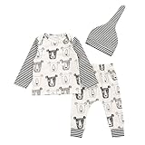 Lovoski クリスマス服セット　　赤ちゃん　　少年少女　　3枚　　　ロングスリーブ　　ファッション　　全4サイズ - アニメーションの頭の写真, 0-6ヶ月