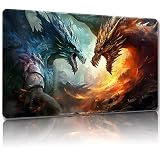 Malqiqi プレイマット MTG用 無料収納バッグ付き ゲームマット 24 x 14インチ カード用TCG ボードゲームマット マウスパッド デスクマット (レギュラー、マジックマット3)